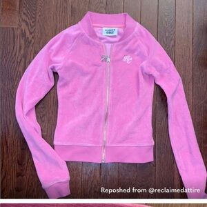 Hidden cult taffy pink Terry cloth full zip